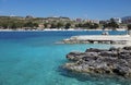 Coast of the sea with uncrowded beaches at Saranda, Albania Royalty Free Stock Photo