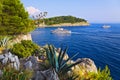 Coast and ship at Makarska, Croatia Royalty Free Stock Photo