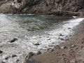 Coast with stones and sea in Livorno, Tuscany, Italy Royalty Free Stock Photo