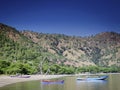 Traditional fishing boats on dili beach in east timor leste Royalty Free Stock Photo