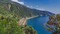 Coast and train station of Corniglia, Cinque Terre, Italy Royalty Free Stock Photo