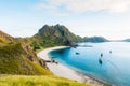 Coast view of Padar Island in a cloudy morning