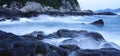 The coast view, rocks in the tides