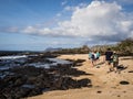 A typical coastal view of a beach at Isla Santiago, Galapagos, Ecuador