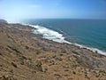 The coast of Western Sahara washed by the Atlantic Ocean Royalty Free Stock Photo