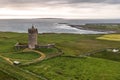 Coastal aerial view at Doonagore Castle in Doolin County Clare Ireland Wild Atlantic Way seen from above Royalty Free Stock Photo