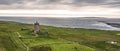 Coastal aerial view at Doonagore Castle in Doolin County Clare Ireland Wild Atlantic Way seen from above Royalty Free Stock Photo