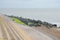 Coastal area with erosion defences Royalty Free Stock Photo