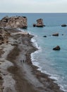 Coastal area of the Rock of Aphrodite, Petra tou Romiou at Paphos district in Cyprus