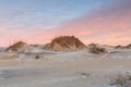 Coastal background of dunes at sunset Pea Island Outer Banks NC Royalty Free Stock Photo