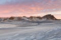 Coastal background of dunes at sunset Pea Island Outer Banks NC