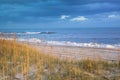 Coastal Background Evening Light on Beach and Atlantic Ocean NC Royalty Free Stock Photo