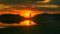 Coastal Background Sunrise over Dunes Outer Banks NC Beach Royalty Free Stock Photo