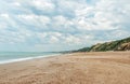 Coastal beach scenery along Bournemouth beach in Dorset. Royalty Free Stock Photo