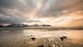 Coastal beach time-lapse sunset