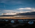 coastal boats beach sun set scene special nature background sky