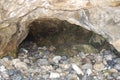 coastal cave at low tide Royalty Free Stock Photo