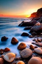 Coastal Charm. Rugged beauty of a coastline at sunset