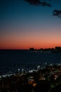 Coastal city and evening