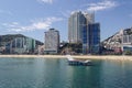 Coastal cityscape of Busan at Songdo beach