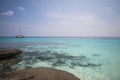 Coastal clear waters and rocky area Royalty Free Stock Photo