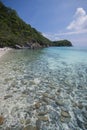 Coastal clear waters and rocky area Royalty Free Stock Photo