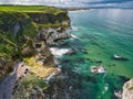 Coastal cliffs at Gulls Point near Portrush on the Antrim Causeway Coast Path