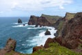 Coastal cliffs of Ponta do Rosto Viewpoint in Madeira, Portugal Royalty Free Stock Photo