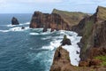 Coastal cliffs of Ponta do Rosto Viewpoint in Madeira, Portugal Royalty Free Stock Photo