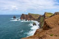 Coastal cliffs of Ponta do Rosto Viewpoint in Madeira, Portugal Royalty Free Stock Photo