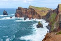 Coastal cliffs of Ponta do Rosto Viewpoint in Madeira, Portugal Royalty Free Stock Photo