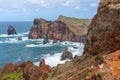 Coastal cliffs of Ponta do Rosto Viewpoint in Madeira, Portugal Royalty Free Stock Photo