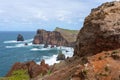 Coastal cliffs of Ponta do Rosto Viewpoint in Madeira, Portugal Royalty Free Stock Photo