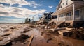 Coastal community submerged by storm surge
