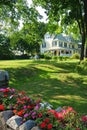 Coastal Cottage with flowers, Bar Harbor, Maine Royalty Free Stock Photo