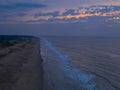Coastal dune beach, seen from the sky Royalty Free Stock Photo