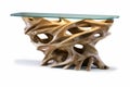 Coastal Elegance Meets Transitional Design: Driftwood Finish Console Table with Wood and Glass Elements