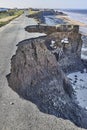 Coastal erosion of the cliffs at Skipsea, Yorkshire on the Holderness coast Royalty Free Stock Photo