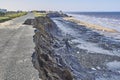 Coastal erosion of the cliffs at Skipsea, Yorkshire on the Holderness coast Royalty Free Stock Photo