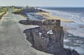 Coastal erosion of the cliffs at Skipsea, Yorkshire on the Holderness coast Royalty Free Stock Photo