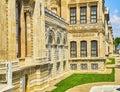 Coastal facade of the Dolmabahce Palace. Besiktas district, Istanbul, Turkey.