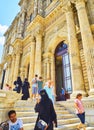 Coastal facade of the Dolmabahce Palace. Besiktas district, Istanbul, Turkey.