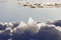 Coastal ice on the background of water