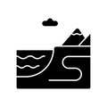 Coastal land black glyph icon