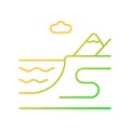 Coastal land gradient linear vector icon