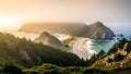 Coastal Landscape with Beach and Cliffs Royalty Free Stock Photo