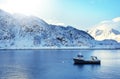 Coastal Landscape outside the village of Oksfjord in Loppa municipality in Finnmark county, Norway Royalty Free Stock Photo