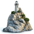 Coastal Lighthouse on a Dramatic Cliff Landscape Royalty Free Stock Photo