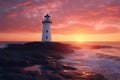 Coastal lighthouse standing tall against a. generative ai