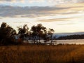 Coastal Maine Sunset with Autumn Colors